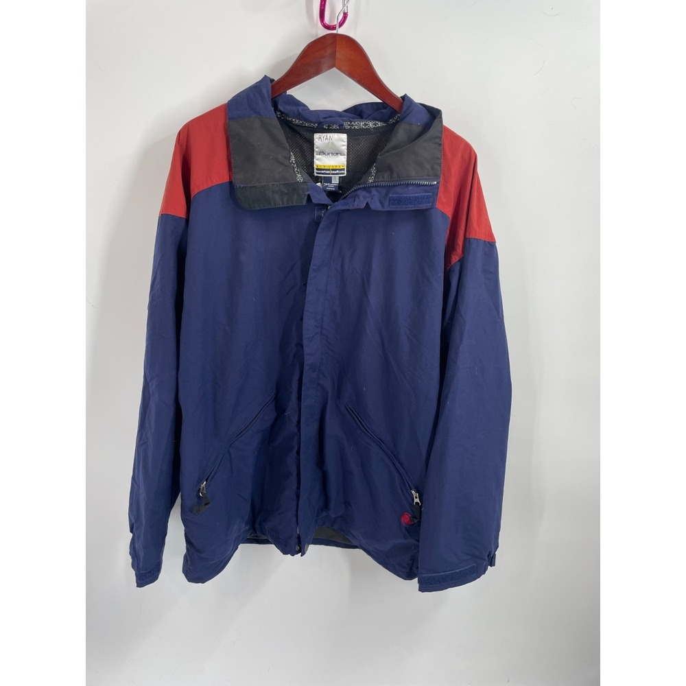 Vintage Burton Pocket Bio Lite Full-Zip Snowboarding Jacket Navy Blue Red Size L